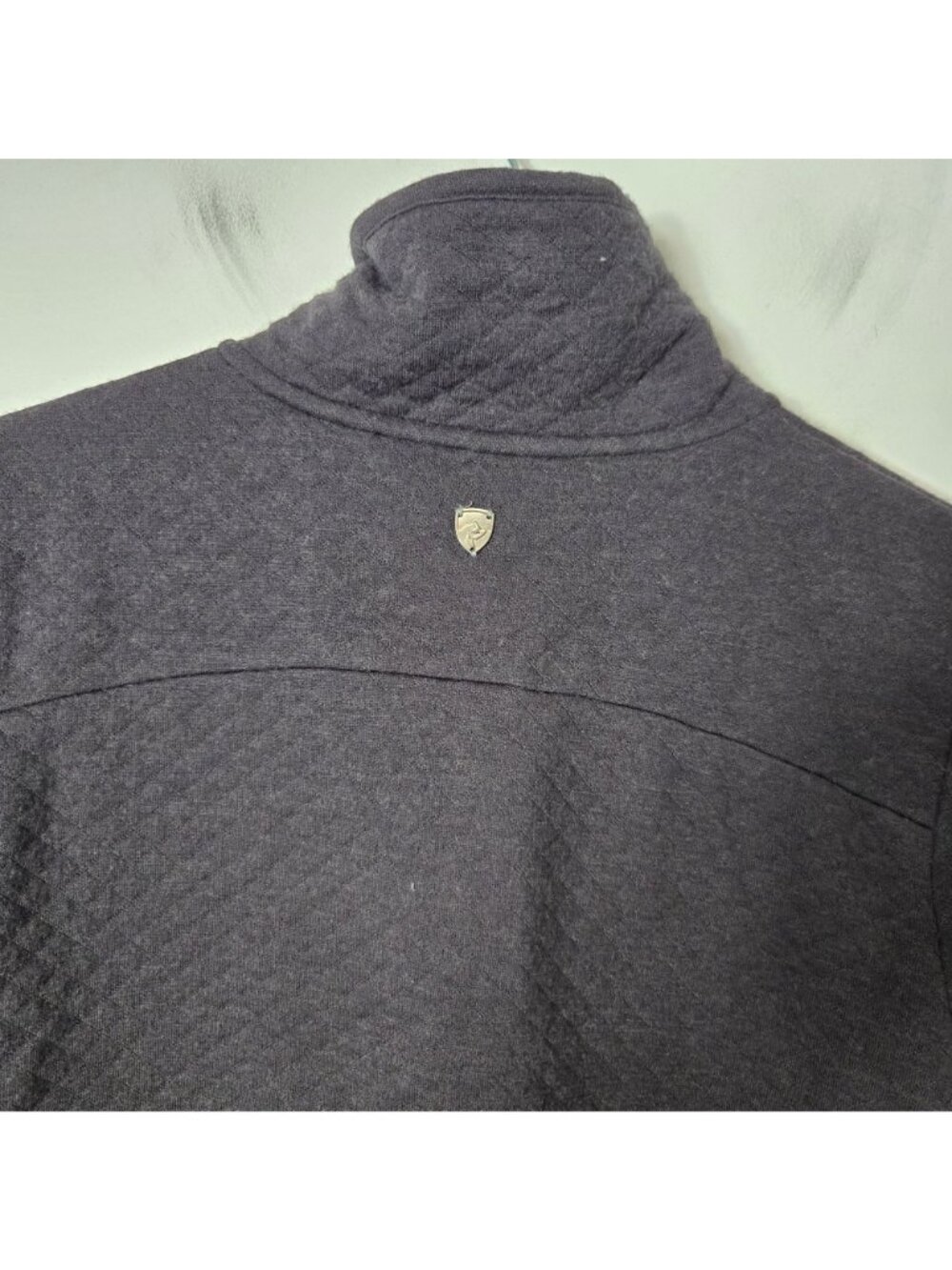 Kuhl Size M Argenta Merino Wool Blend Long Sleeve Sweatshirt Dress Gray Quilted - Picture 6 of 12